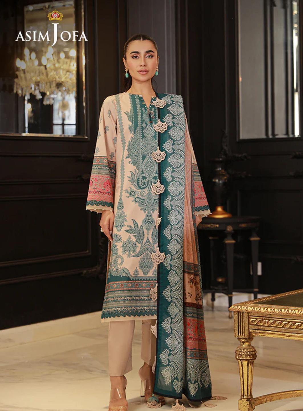 Original Asim Jofa Printed 3 Piece Lawn Suit