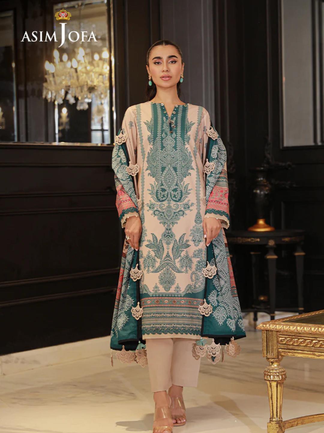 Original Asim Jofa Printed 3 Piece Lawn Suit