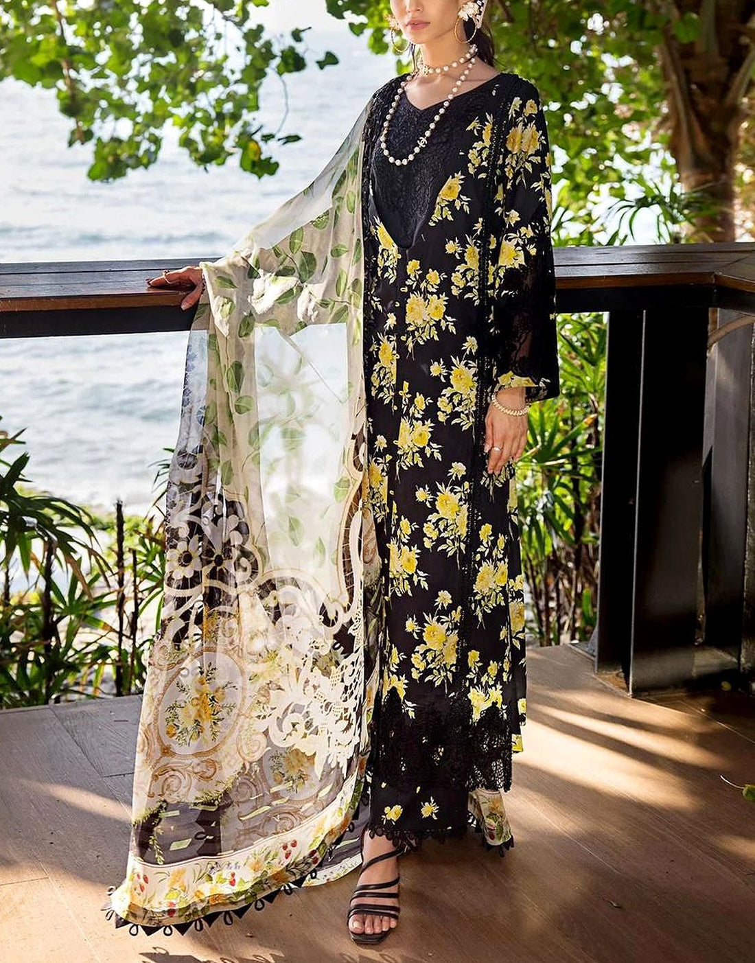 All-Over Print Lawn Suit with Chiffon Dupatta