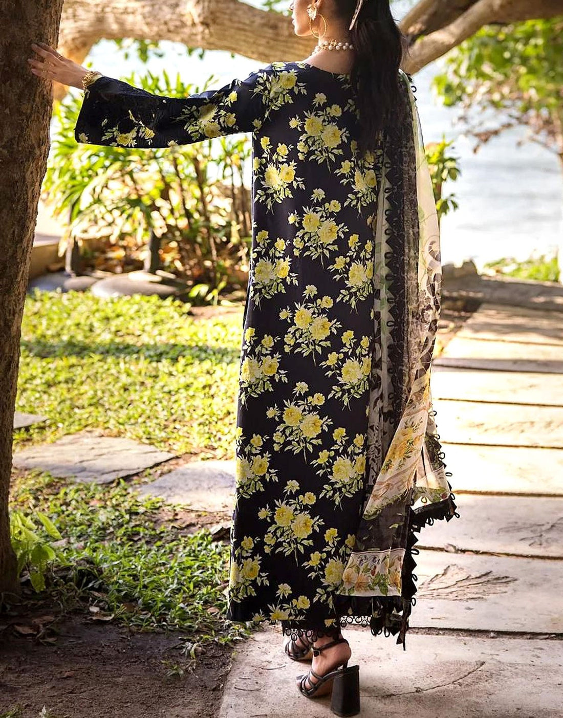 All-Over Print Lawn Suit with Chiffon Dupatta