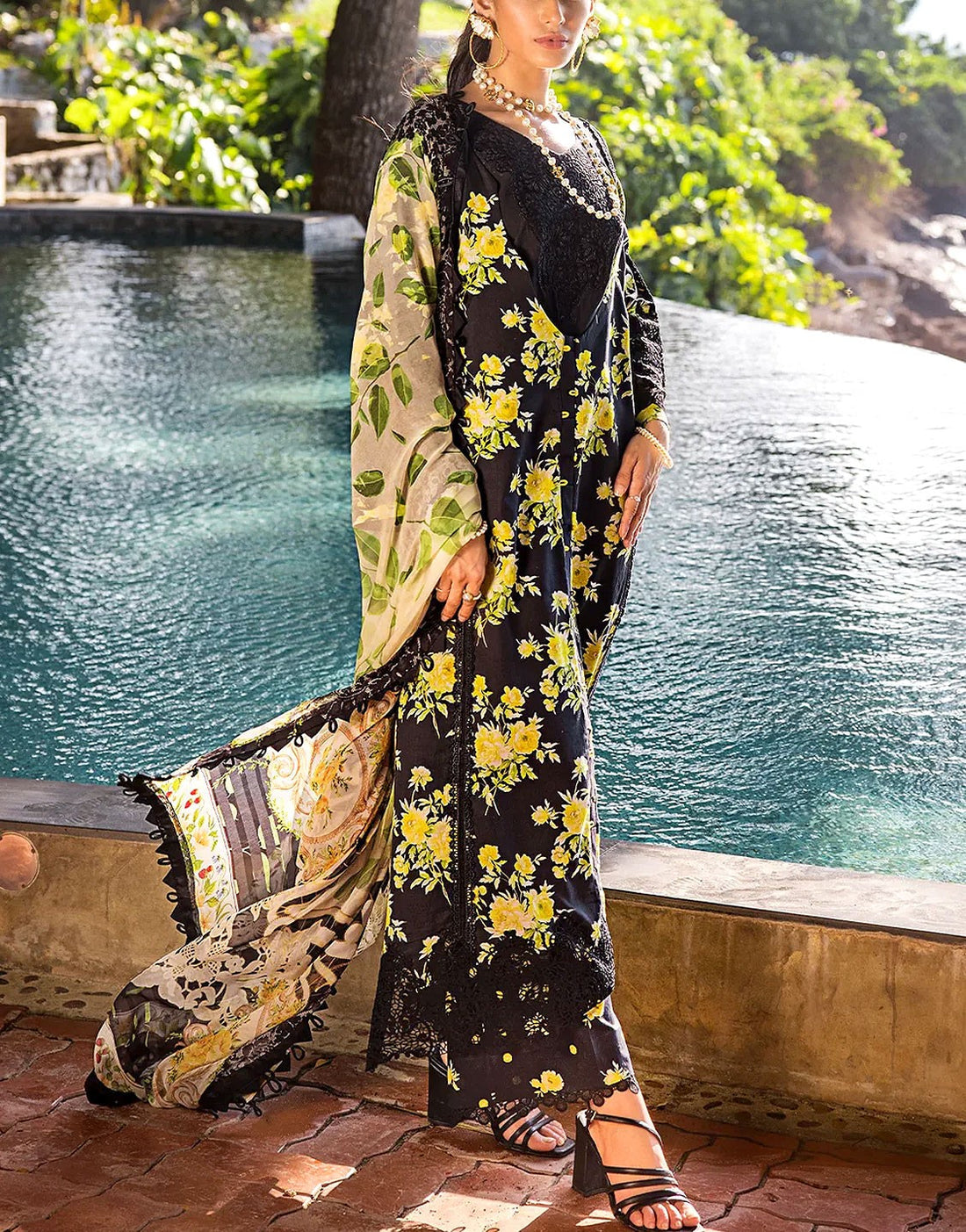 All-Over Print Lawn Suit with Chiffon Dupatta